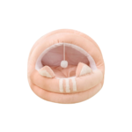 Pink Cat Bed With Dangling Toy