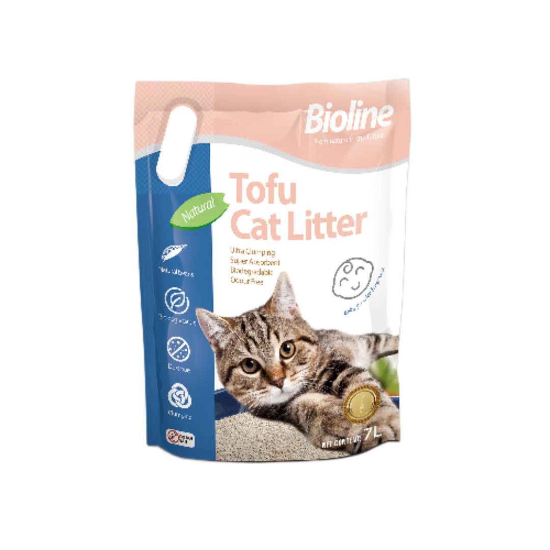 Clumping litter website - 10 رمل قطط توفُو من بايولاين بريحة بودرة الأطفال 7 لتر - الصورة 1