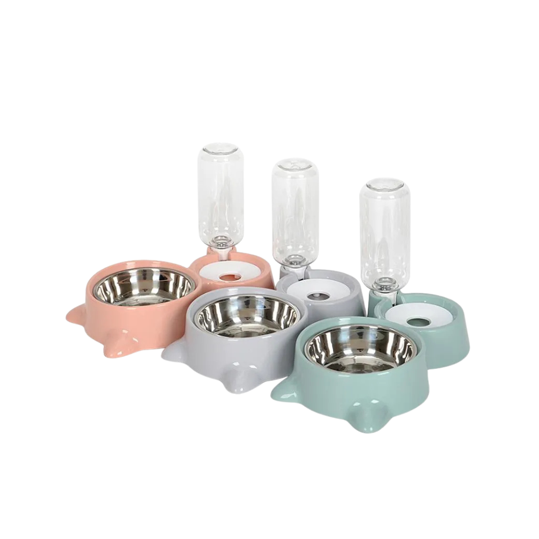 Eating Utensils website - 16 موزع مياه مع وعاء من الستانلس ستيل على شكل قطة - الصورة 1