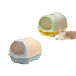 Cat Litter Box Closed Cat Head Design with scoop