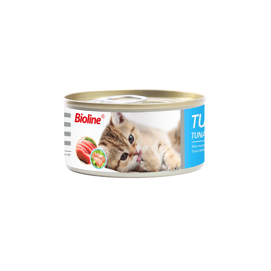 Wet food website Bioline cat tuna and shrimp can 85 g - Image 1